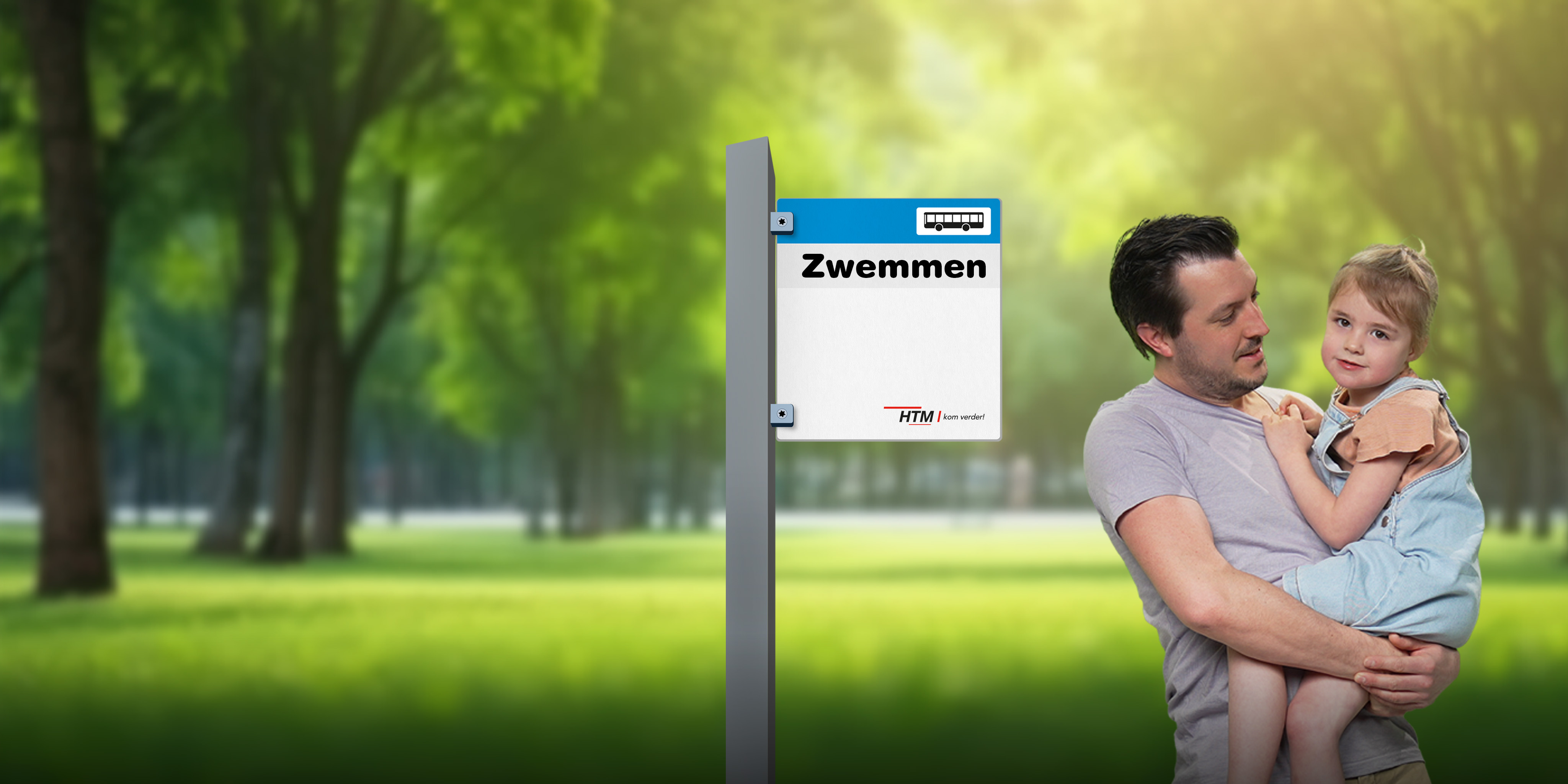 HTM voorzomer - vader gaat met jonge dochter een dagje er op uit met de tram en bus in Den Haag