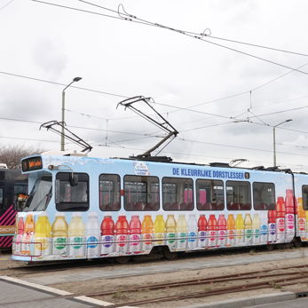GTL Tram met Sourcy advertentie GTL Tram met Sourcy advertentie